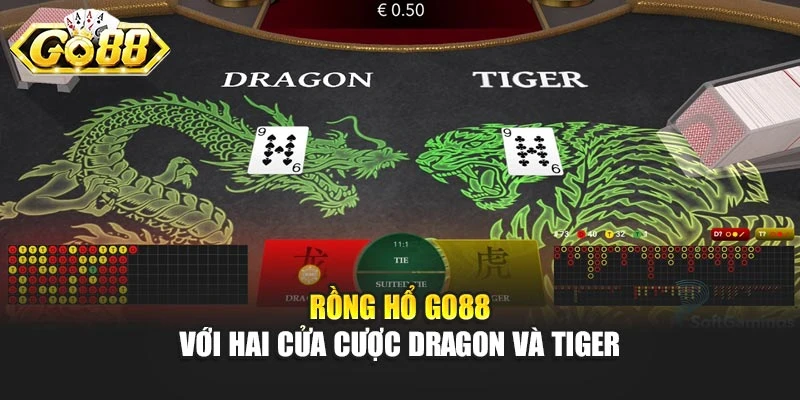 Rồng Hổ GO88 với hai cửa cược Dragon và Tiger